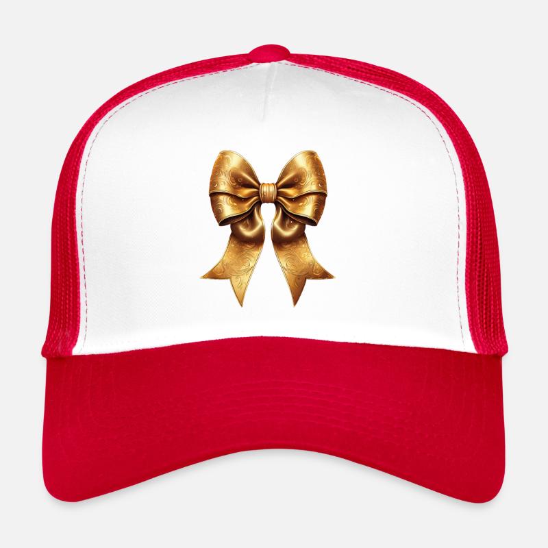 Weihnachtsschleife - Trucker Cap - Weiß/Rot