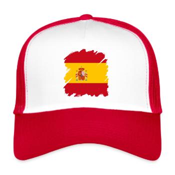 Spain Flag Vintage Spanish Flag Distressed Look - Trucker Cap - white/red - Front
