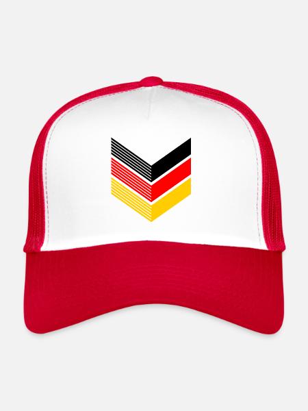 Drapeau Allemagne Drapeau allemand utilisé look home - Casquette trucker  - blanc/rouge - Devant