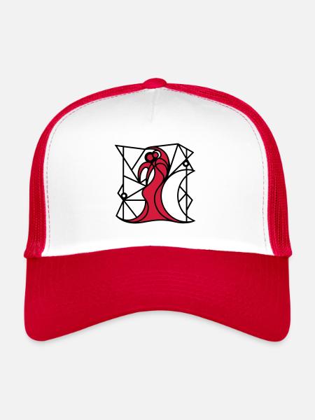 Tango des contraires. Passion la nuit. - Casquette trucker  - blanc/rouge - Devant