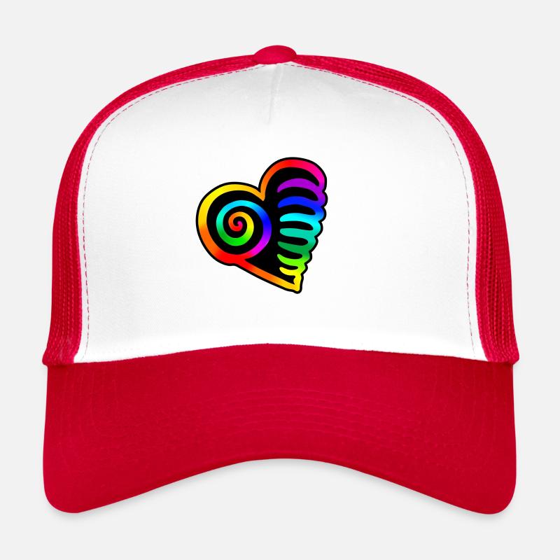 Herz Regenbogen - Trucker Cap - Weiß/Rot