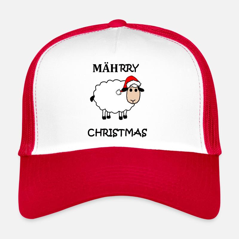 Mäh Joyeux Noël Moutons Noël Fun Fun - Casquette trucker  - blanc/rouge
