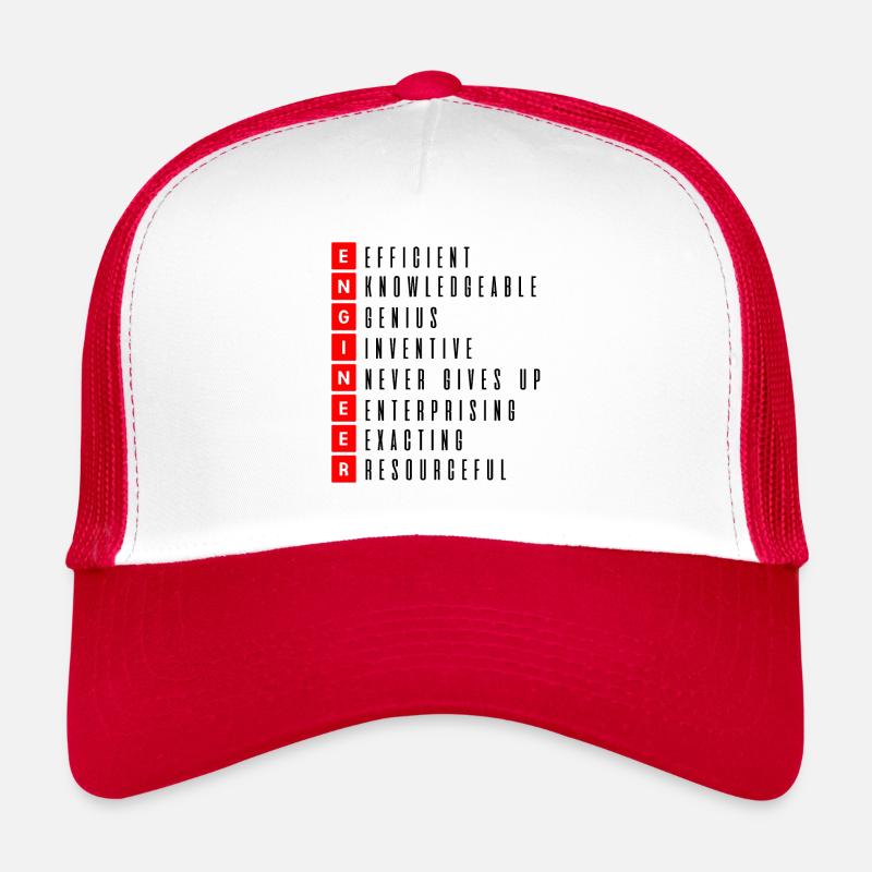 Engineer engineer genius wizard warlock - Trucker Cap - white/red
