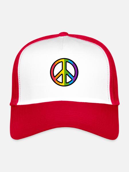 Peace - Trucker Cap - Weiß/Rot