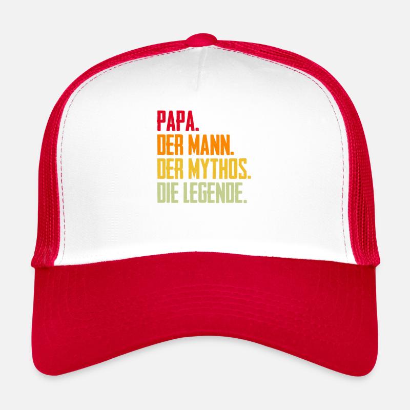 Papa Mann Mythos Legende - Trucker Cap - Weiß/Rot