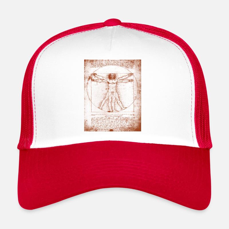 L’estampe de l’homme vitruvien de Leonardo DaVinci Casquette trucker 