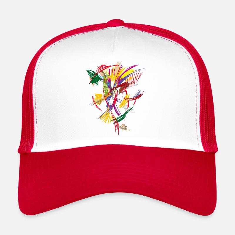 Farben Muster - Trucker Cap - Weiß/Rot