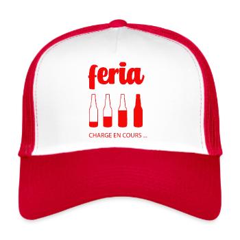 Feria alcool chargement en cours - Casquette trucker  - blanc/rouge - Devant