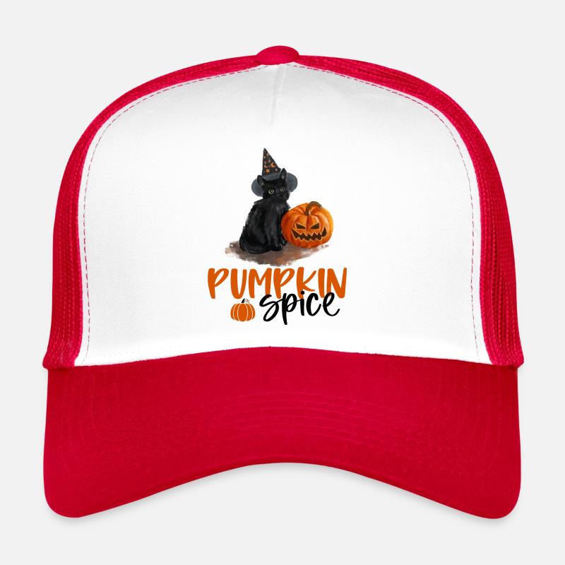 Épice à la citrouille - Casquette trucker  - blanc/rouge