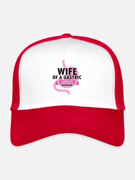 Gastric Bypass and Gastric Bypass Operation Design - Trucker Cap - white/red - Front