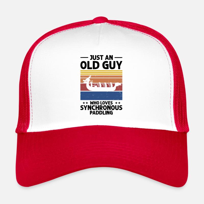 Drachenboot Crew und Drachenbootfahren - Trucker Cap - Weiß/Rot