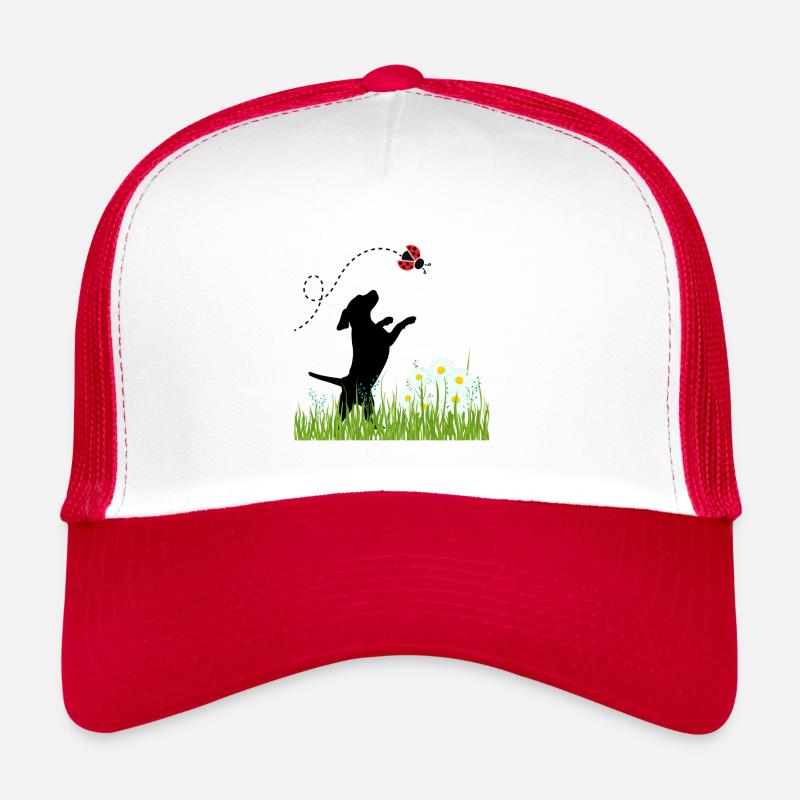 Spring design - dog, meadow and ladybug Trucker Cap