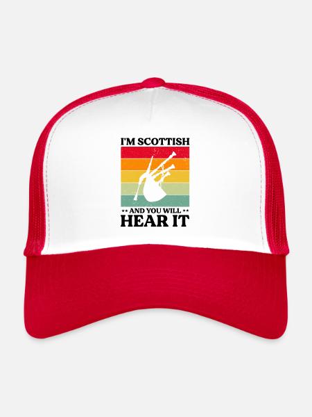 Conception de cornemuse pour Scotland Pride et cornemuse - Casquette trucker  - blanc/rouge - Devant