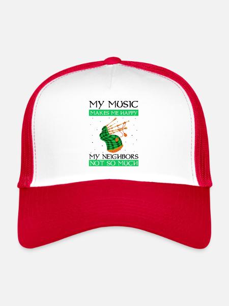 Bagpipes for pipers and Scots - Trucker Cap - white/red - Front