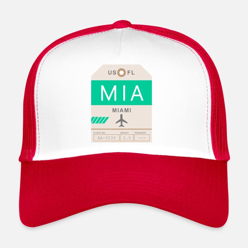 Flughafen Miami 1950 - Trucker Cap - Weiß/Rot