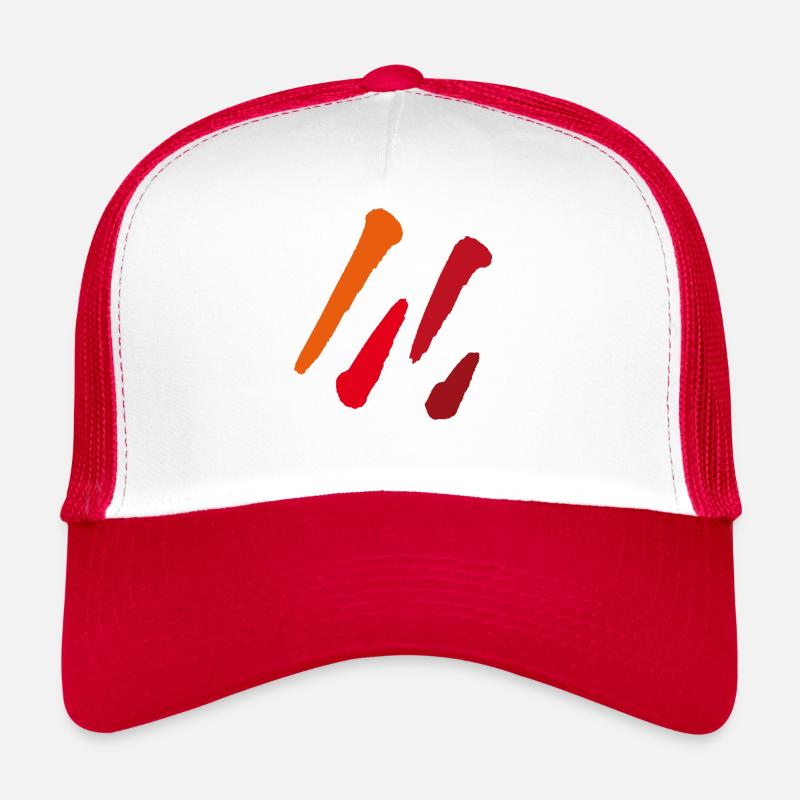 Colors Stripes - Diagonal - RED - Trucker Cap - white/red