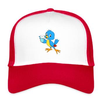 Mia der Vogel liebt Wasser - Trucker Cap - Weiß/Rot - Vorne