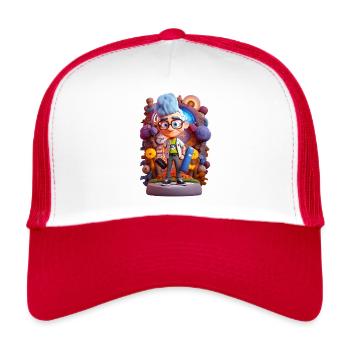Physicist Oppenheimer 3D Animation Style - Trucker Cap - white/red - Front