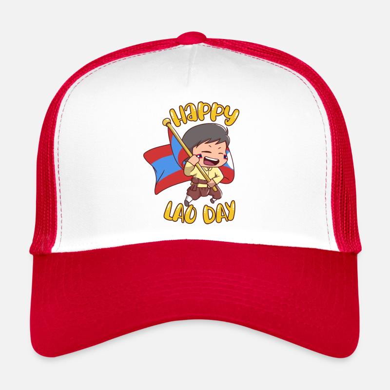 Laos Lao Laotian Flag Elephant Lao I Gift Trucker Cap