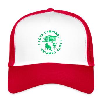 i love camping i love camping - Trucker Cap - Weiß/Rot - Vorne