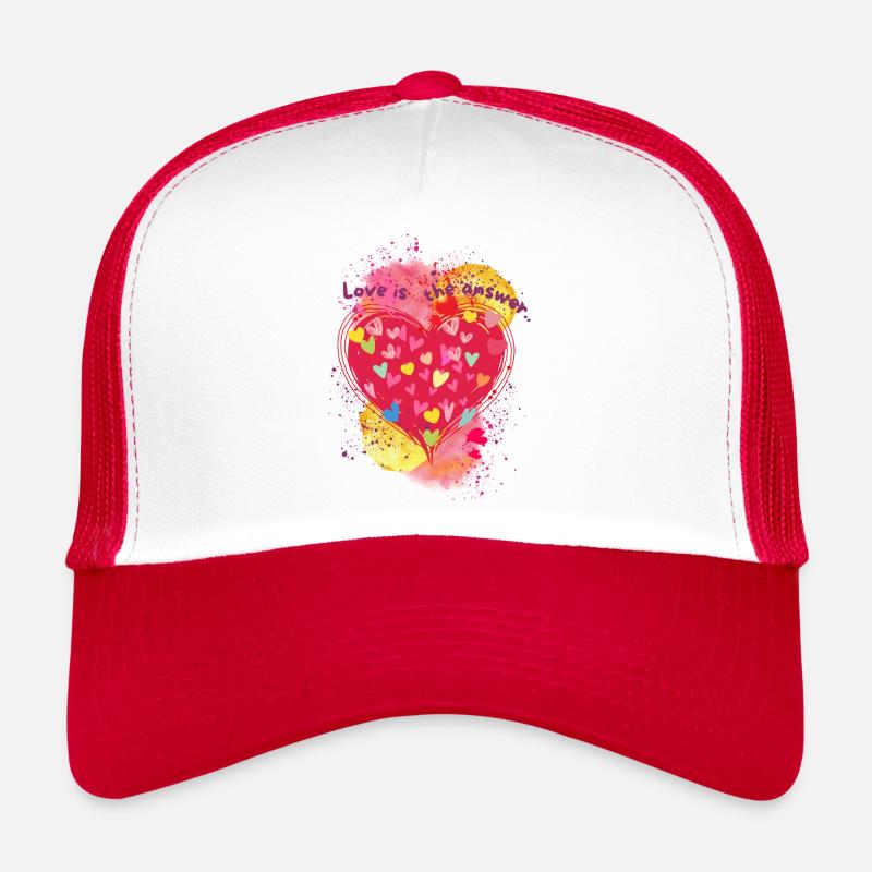 Love is the answer.. - Trucker Cap - Weiß/Rot