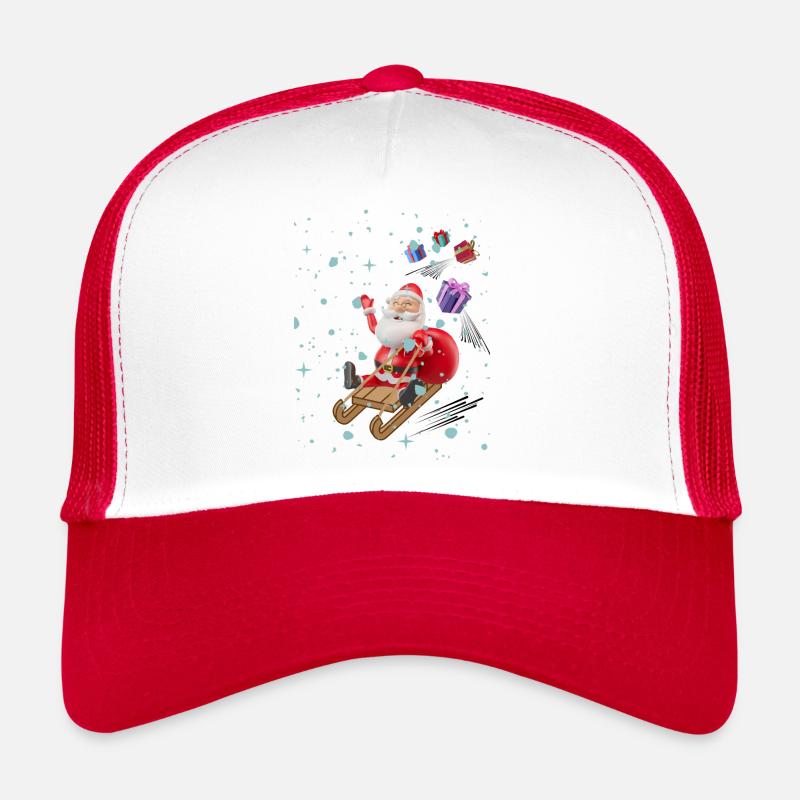 Weihnachtsmann und die Geschenke - Trucker Cap - Weiß/Rot