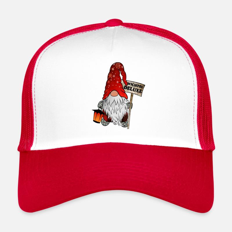 Wichtel Deluxe – Der exklusive Weihnachtsgnom - Trucker Cap - Weiß/Rot
