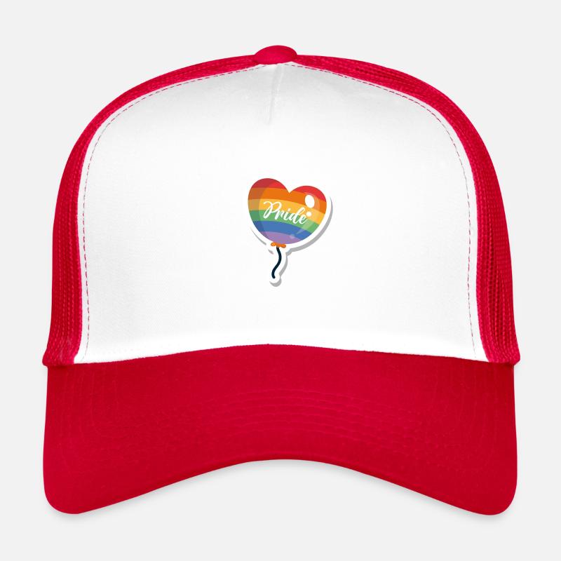 Pride Ballon in Herzform Regenbogen, LGBTQ+ Trucker Cap