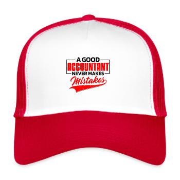 Ein guter Buchhalter macht keine Fehler - Trucker Cap - Weiß/Rot - Vorne
