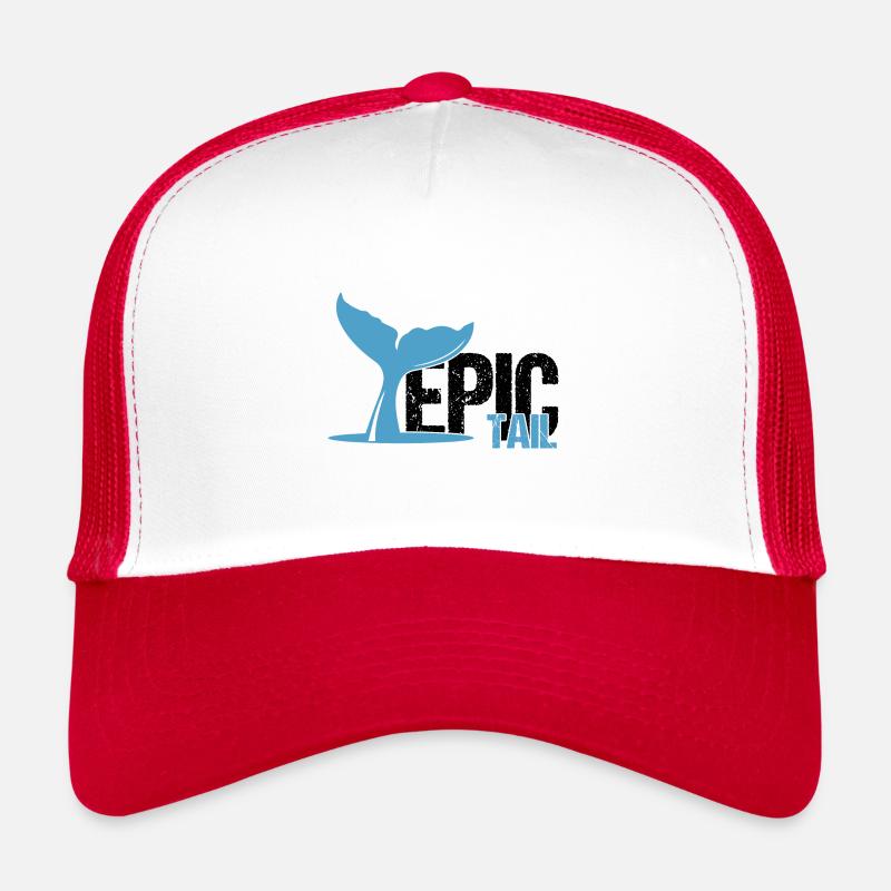Conception de baleines pour les baleines et les rorquals bleus ou les bélugas - Casquette trucker  - blanc/rouge