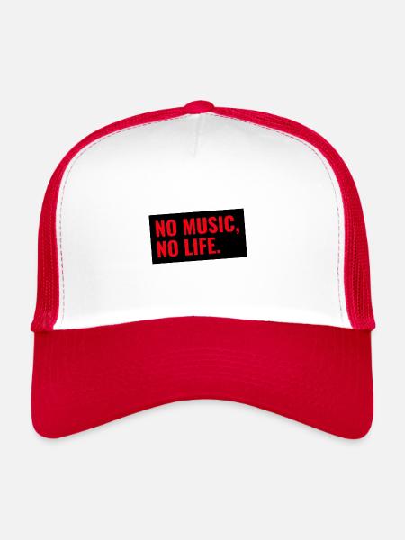 Pas de musique, pas de vie. - Casquette trucker - blanc/rouge - Devant