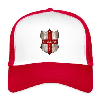 St George, English Heritage shield - Trucker Cap - white/red - Front