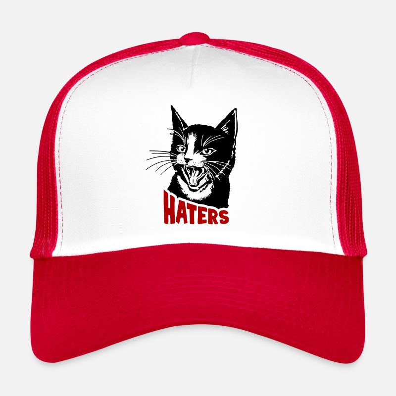 Katze und Hasser - Trucker Cap - Weiß/Rot