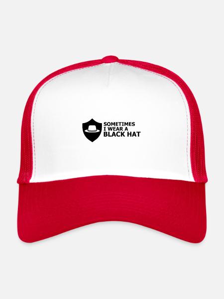 Conception de la cybersécurité pour les pirates informatiques et la cybersécurité - Casquette trucker  - blanc/rouge - Devant
