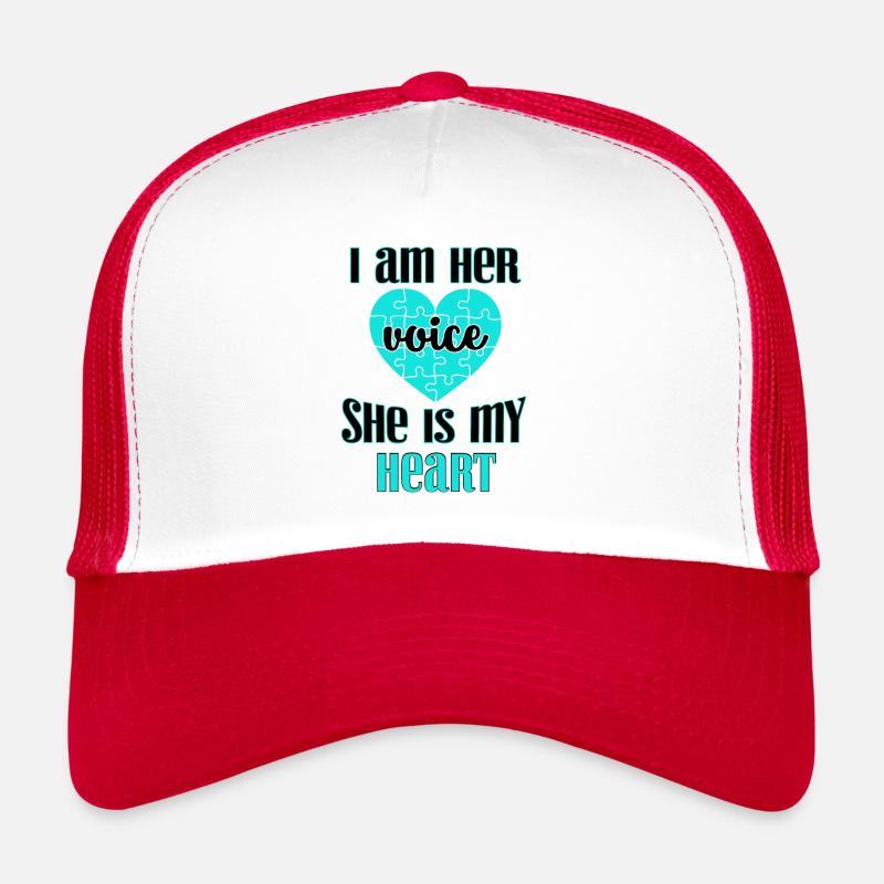 Special Needs Mom Gift I Am Her Voice She is my Trucker Cap