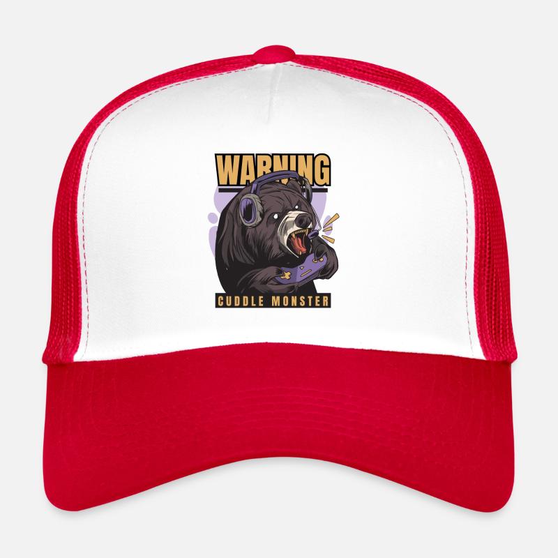 Monster Bear Cuddles Funny Bear Trucker Cap