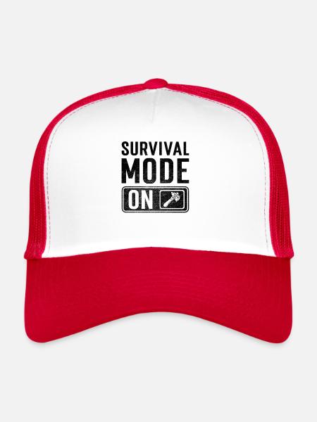 Survival Mode on - Trucker Cap - white/red - Front