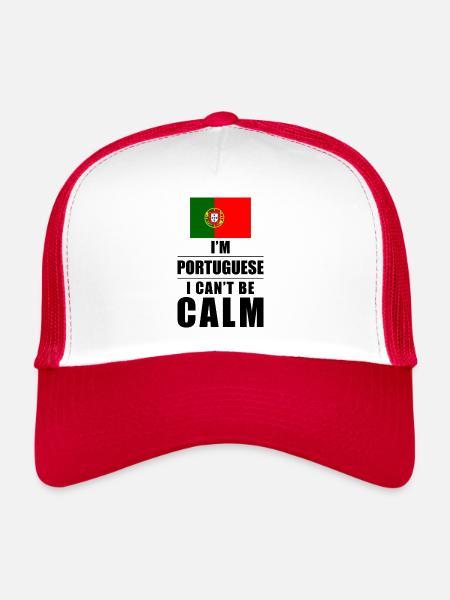 Dicton portugais - Casquette trucker  - blanc/rouge - Devant