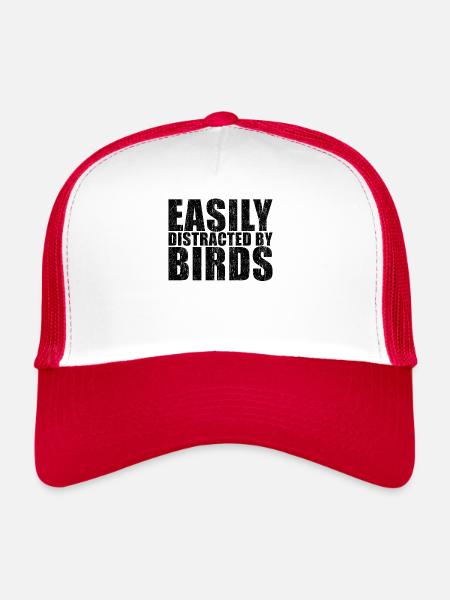 Oiseau - Casquette trucker  - blanc/rouge - Devant