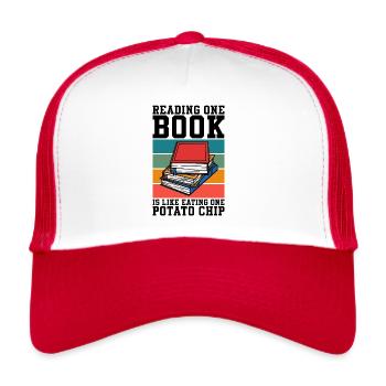 Reading a book is like reading a book - Trucker Cap - white/red - Front