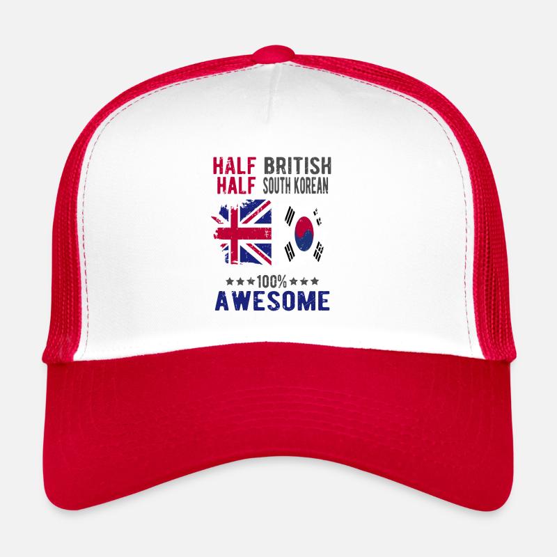 Moitié Britannique moitié Sud-Coréens Casquette trucker 