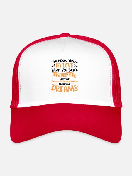 Valentins Tag Beziehung Liebes Spruch - Trucker Cap - Weiß/Rot - Vorne