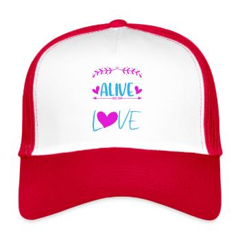 Valentins Tag Beziehung Liebes Spruch - Trucker Cap - Weiß/Rot - Vorne