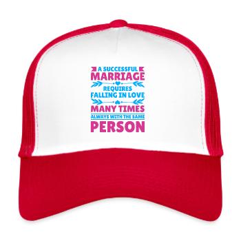 Valentins Tag Beziehung Liebes Spruch - Trucker Cap - Weiß/Rot - Vorne