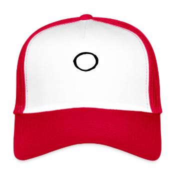 Korean letter Ng - Trucker Cap - white/red - Front
