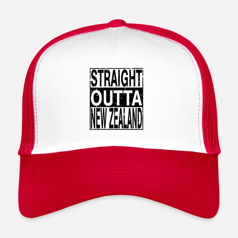 Neuseeland Straight outta Neuseeland - Trucker Cap - Weiß/Rot