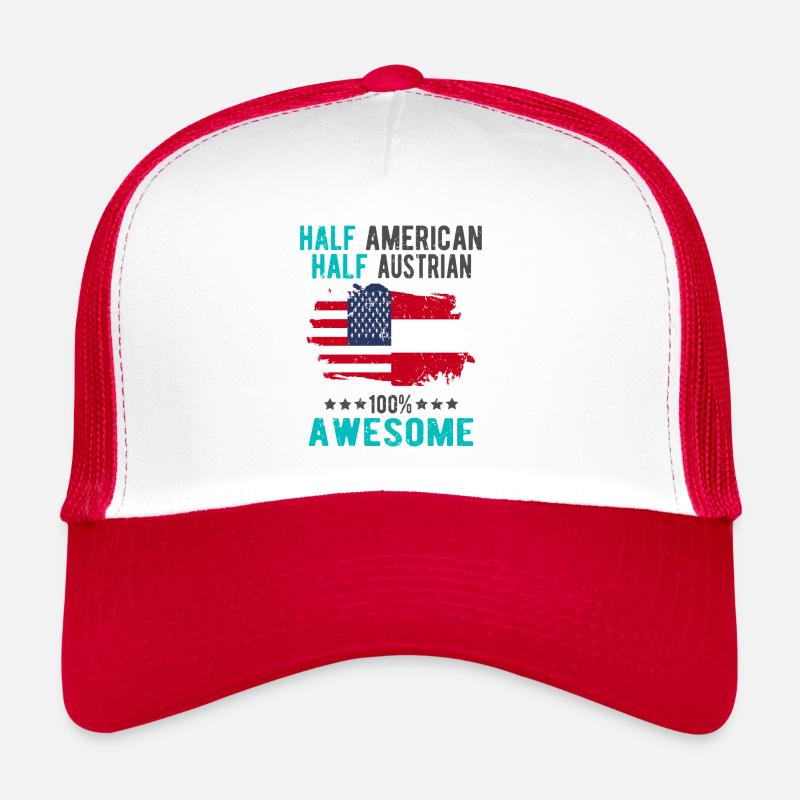 Moitié américain moitié autrichien Casquette trucker 