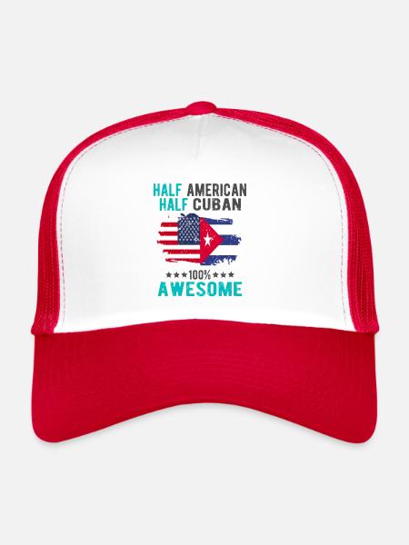 Half American Half Cuban - Trucker Cap - white/red - Front