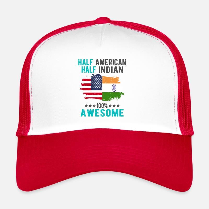 Half American Half Indian Trucker Cap