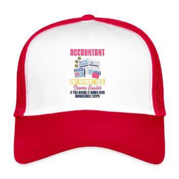 Buchhalter - Jede schwierige Aufgabe - Trucker Cap - Weiß/Rot - Vorne